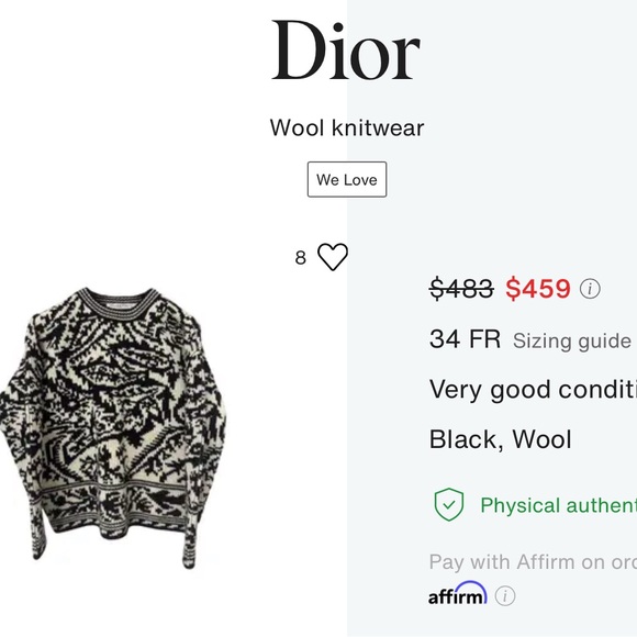 CREAMY WHITE & BLACK SWEATER / SIZE 38 - LIKE MEDIUM - Picture 12 of 12